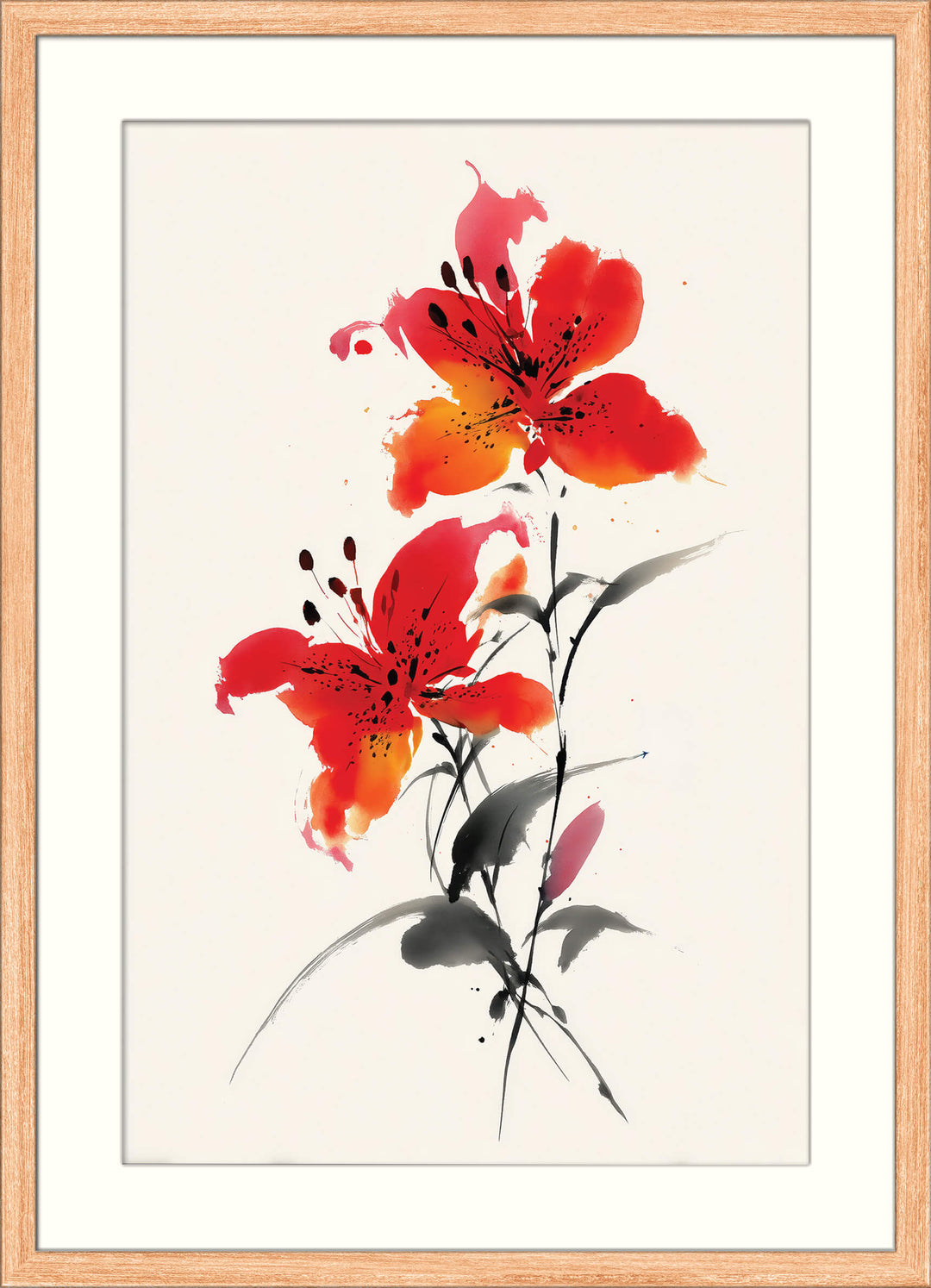 Twin Red Lilies