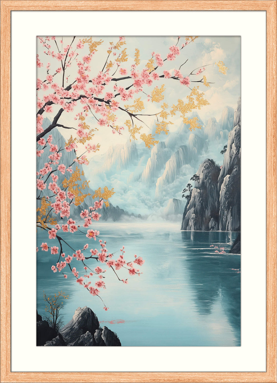 Serene Mountain and Lake Scene