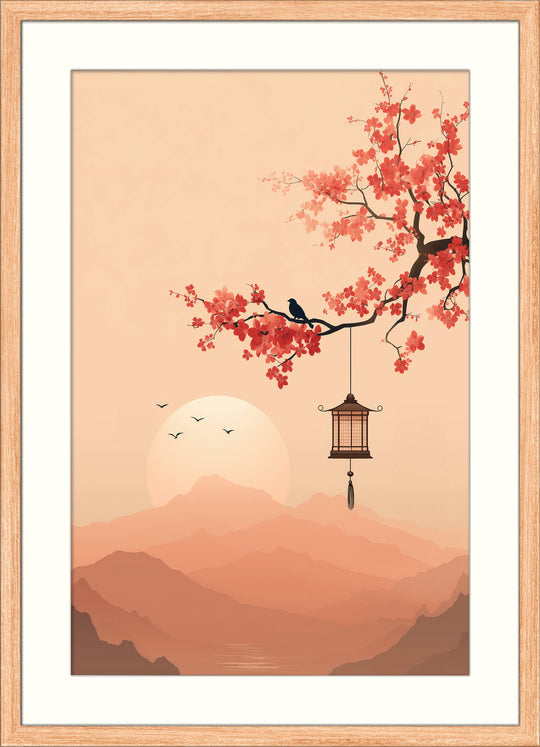 Cherry Blossom Lantern at Dusk