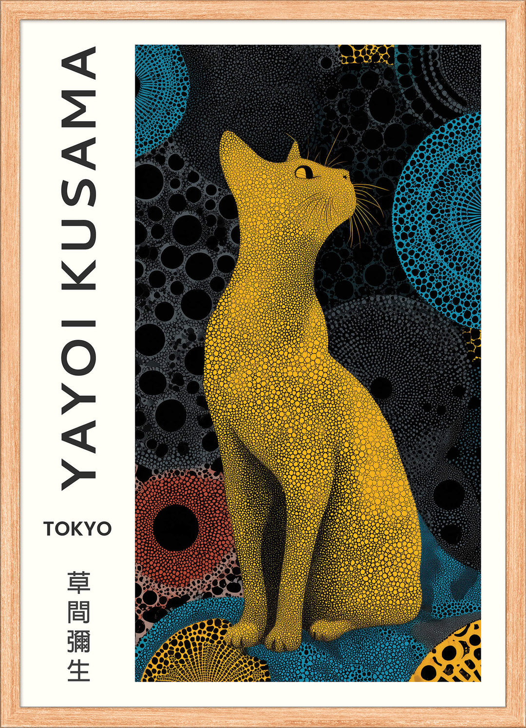 Yayoi Kusama Golden Cat Poster