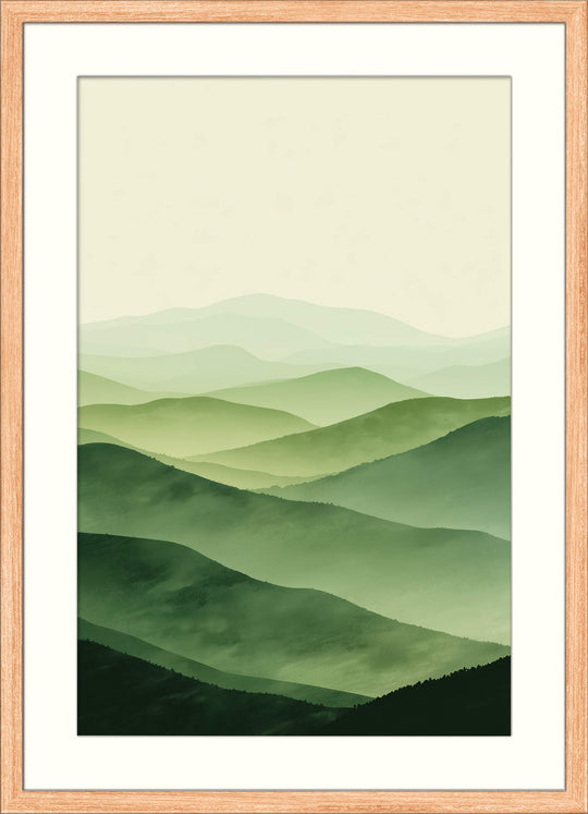 Abstract Green Mountain Landscape
