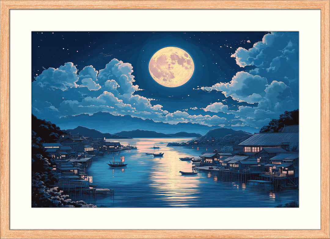 Japanese Moon Landscape Wall Art