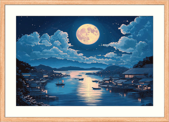 Japanese Moon Landscape Wall Art