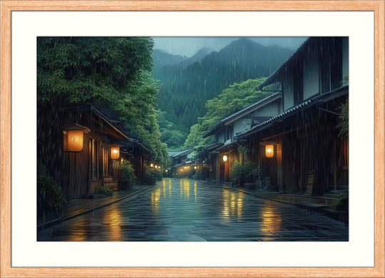 Japanese Rainy Night Wall Art