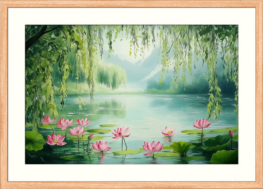 Japanese Lotus Pond Wall Art