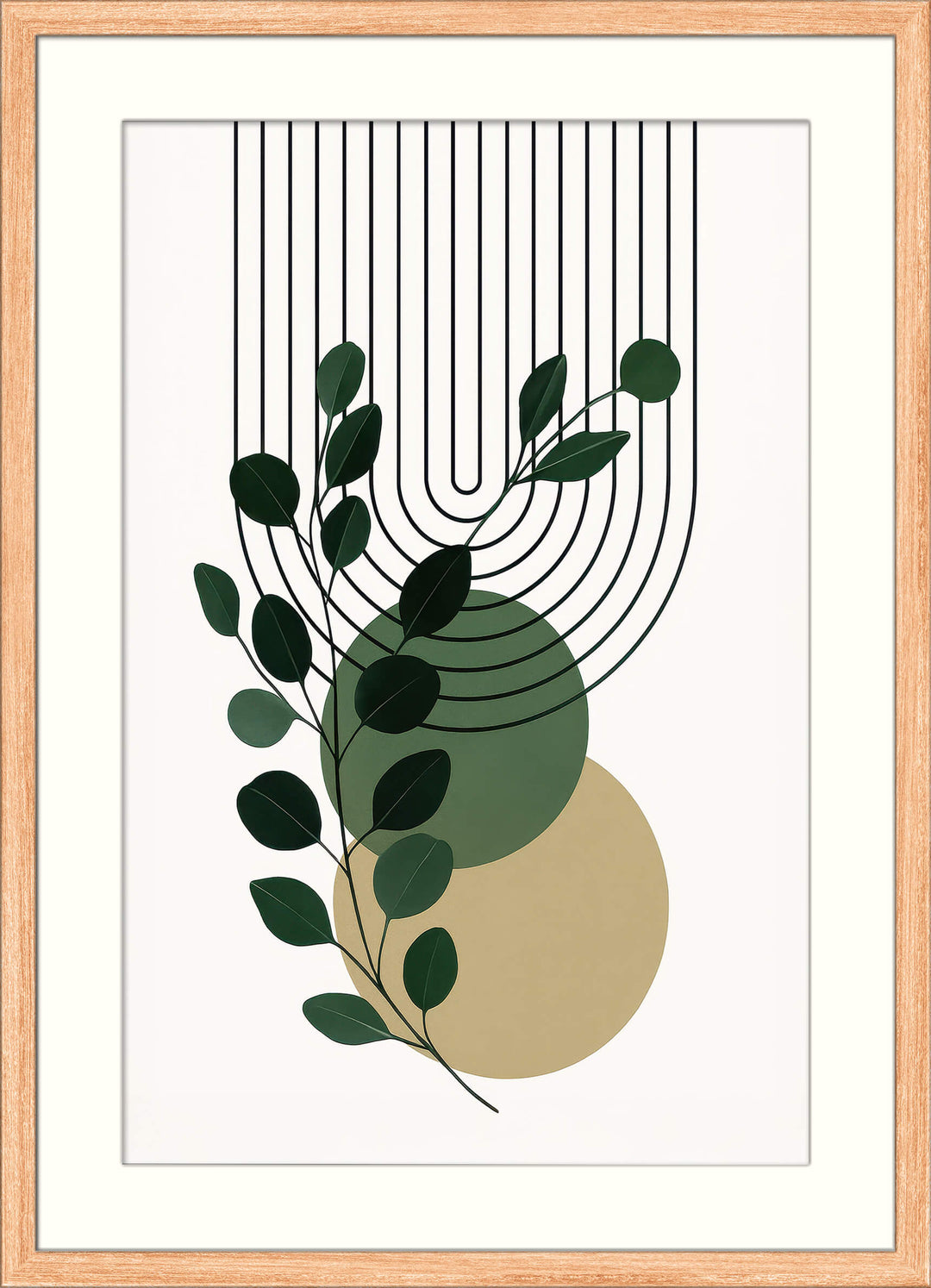 Minimalist Plant with Geometric Shapes