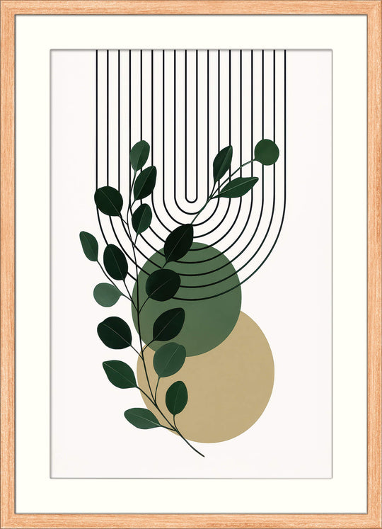 Minimalist Plant with Geometric Shapes