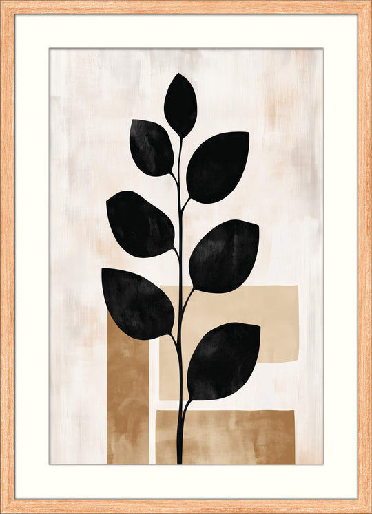 Japandi Abstract Leaf Print