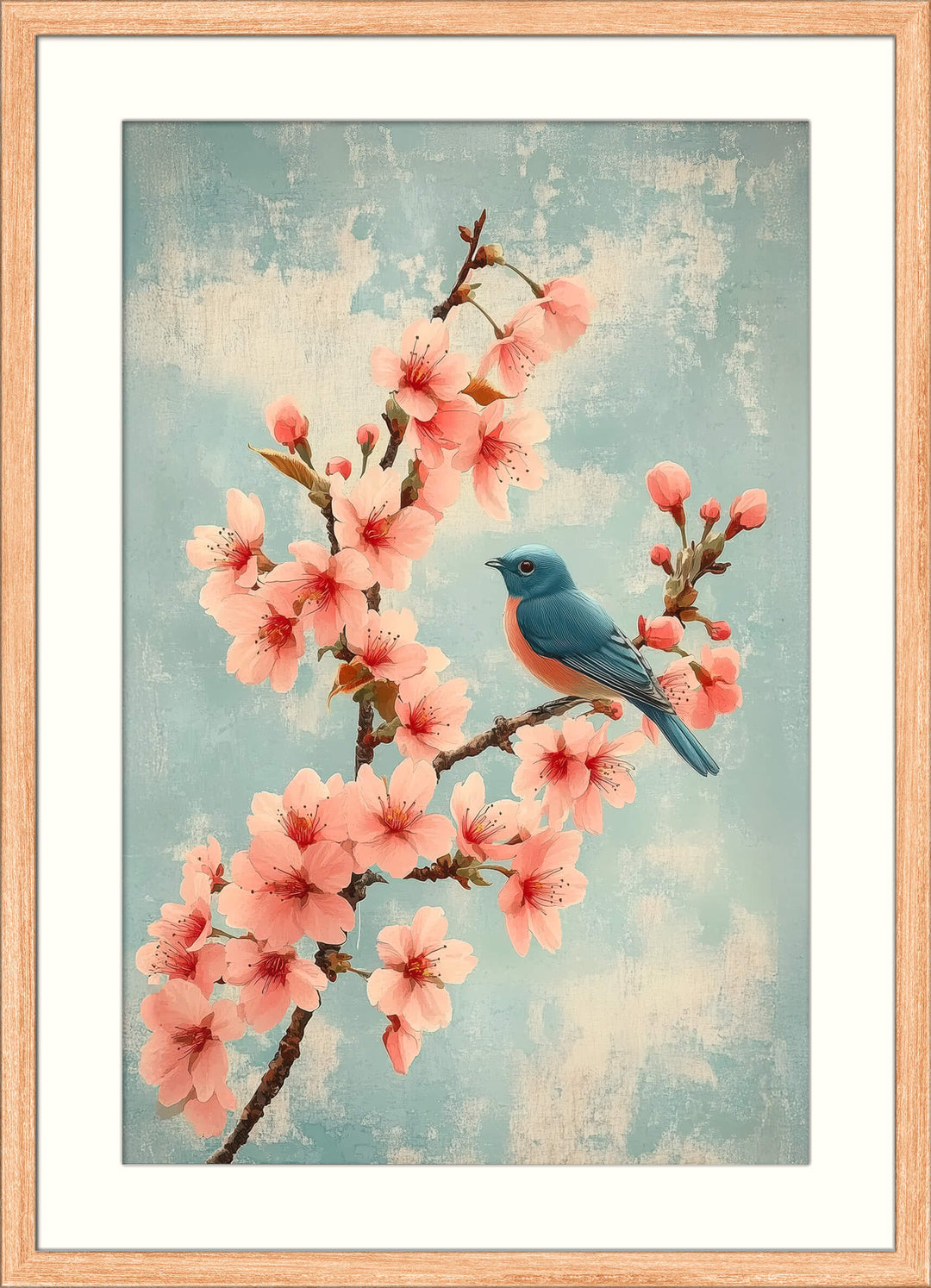 Cherry Blossom Bird Print