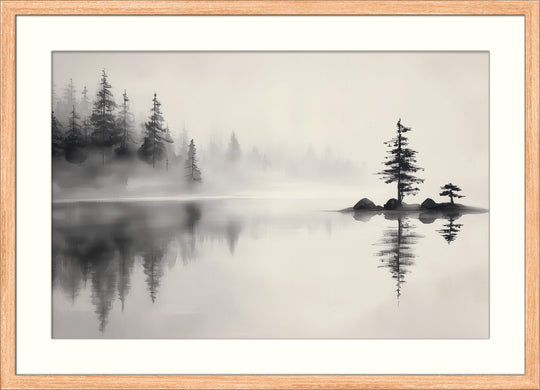 Stillness in the Mist Lake Scene