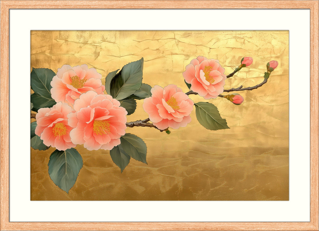 Gold Cherry Blossom Wall Art