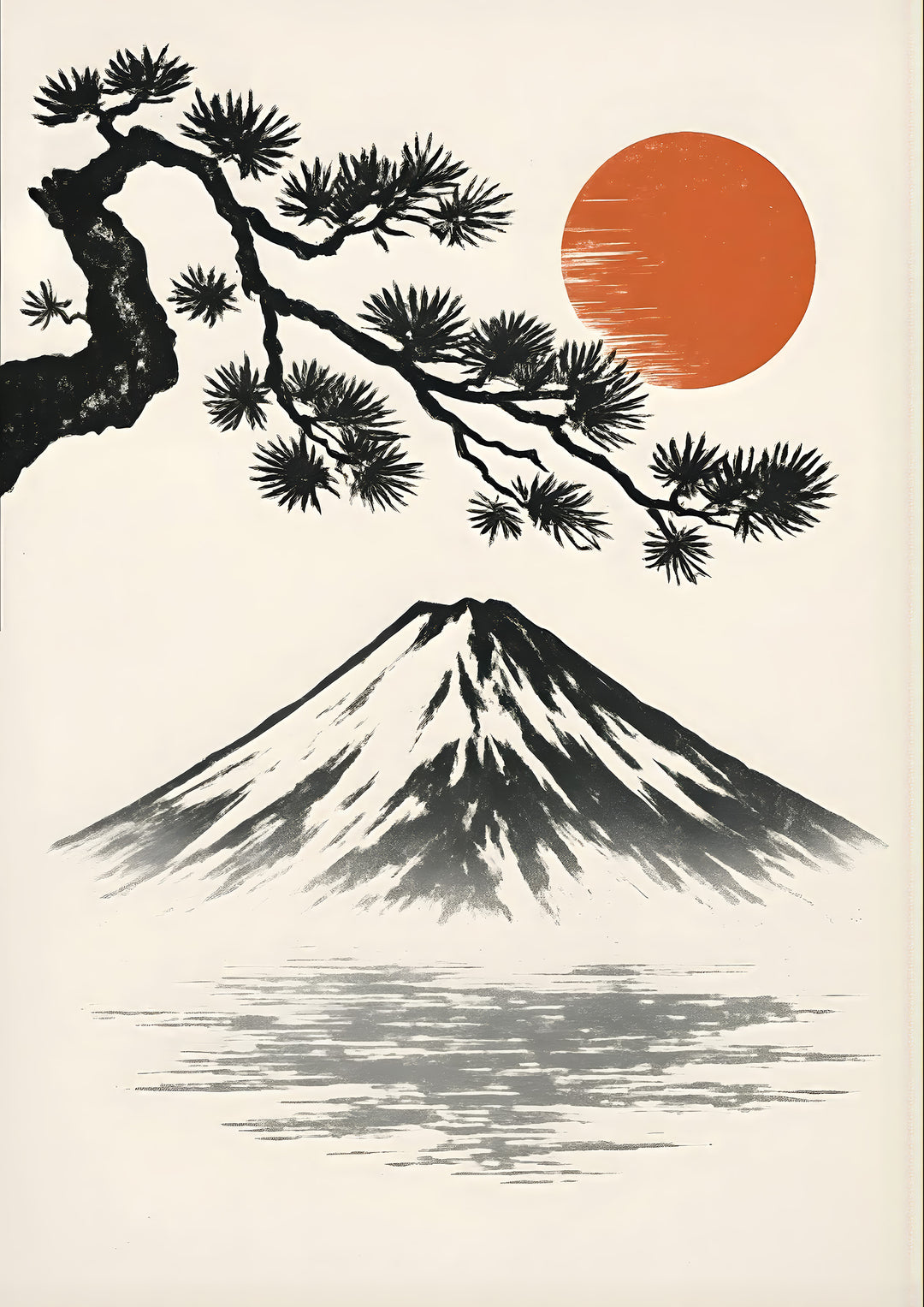 Red Sun Over Mount Fuji