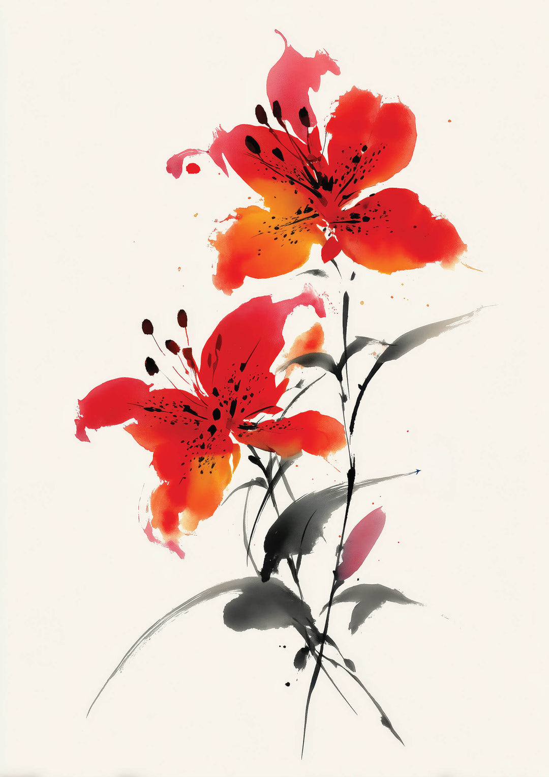 Twin Red Lilies