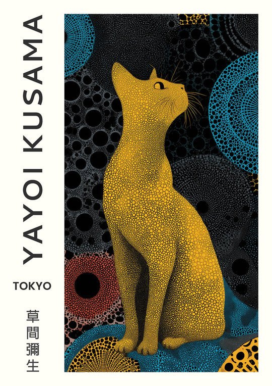 Yayoi Kusama Golden Cat Poster