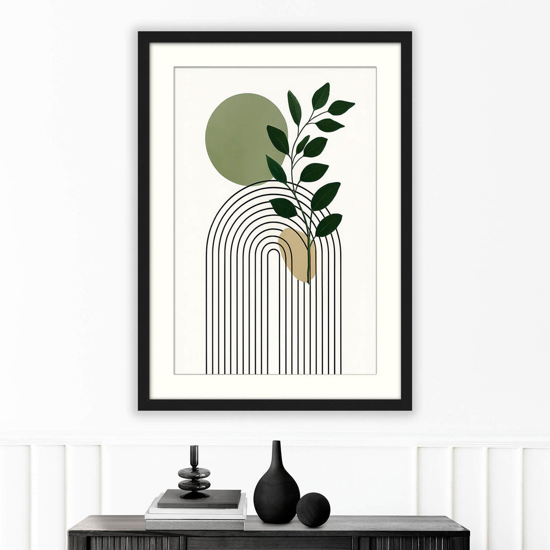 Japandi Minimalist Arch in Green & Beige