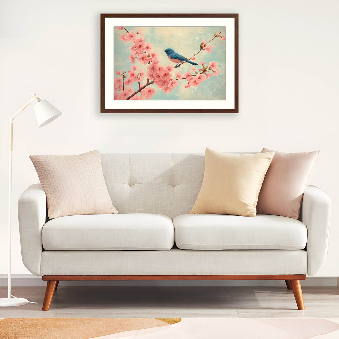 Japanese Sakura Print with Bir