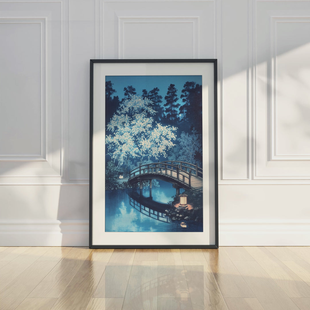Moonlit Bridge and Blossoms