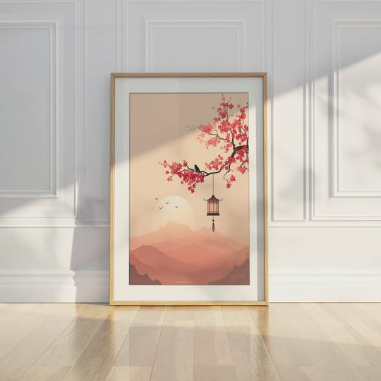 Cherry Blossom Lantern at Dusk