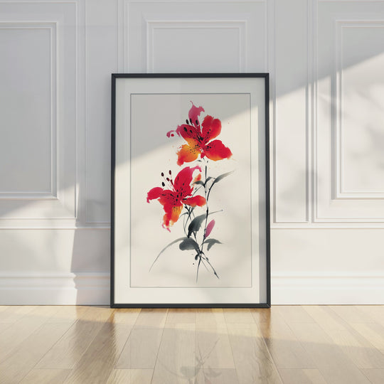 Twin Red Lilies
