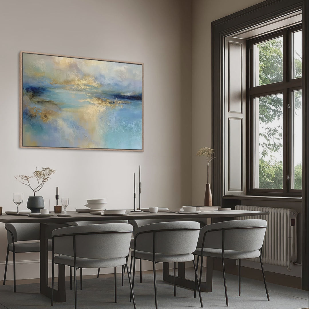 Abstract Blue & Gold Seascape