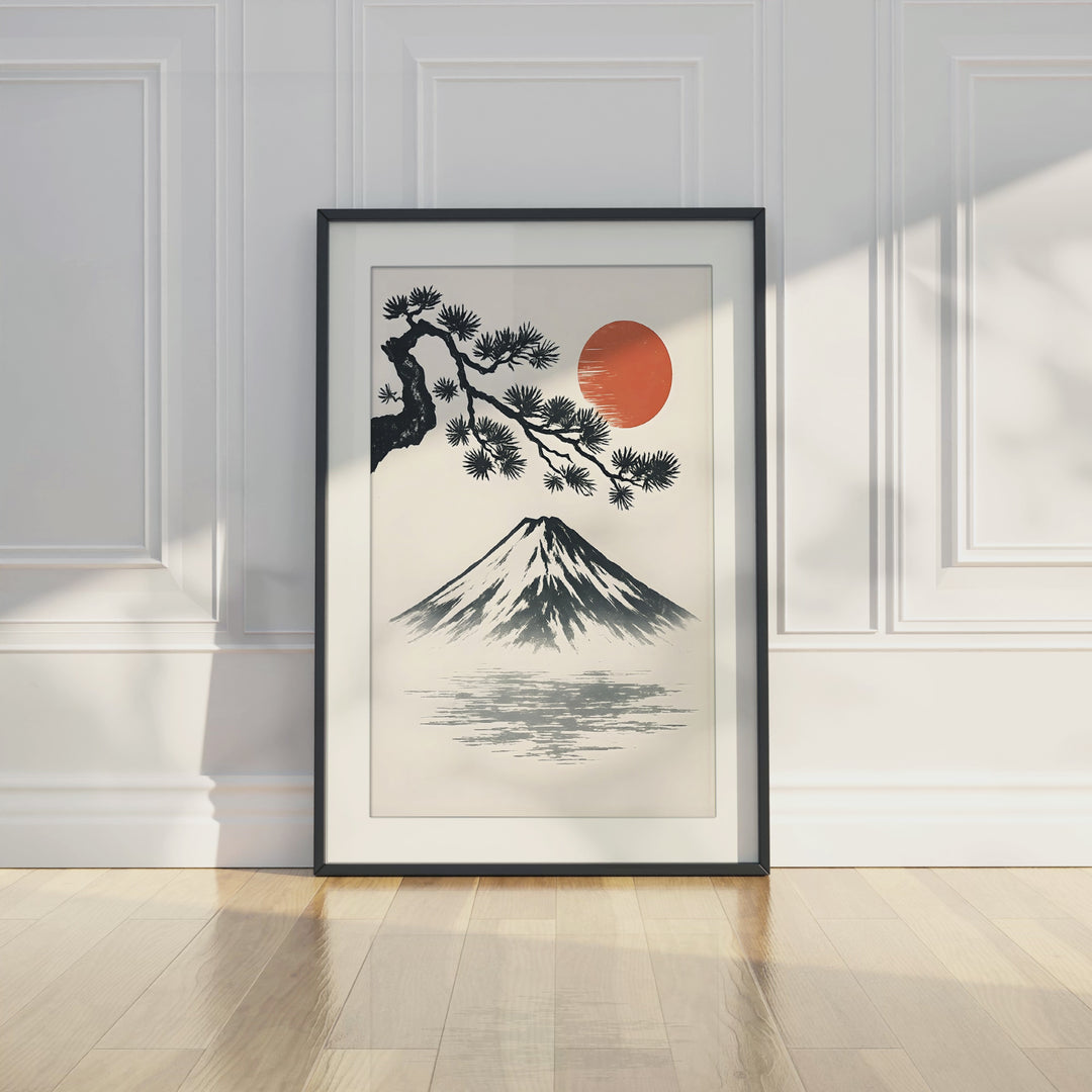 Red Sun Over Mount Fuji