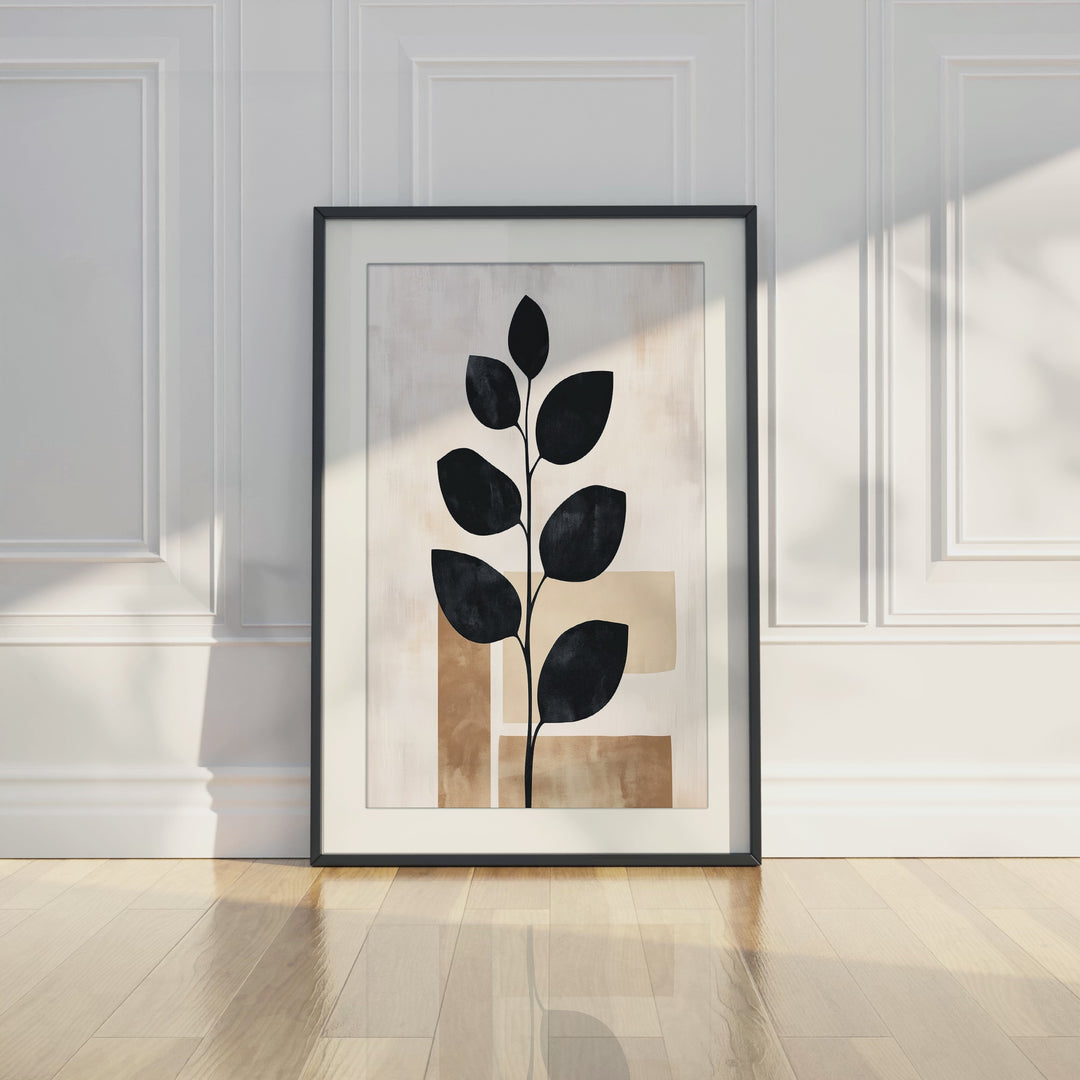 Japandi Abstract Leaf Print