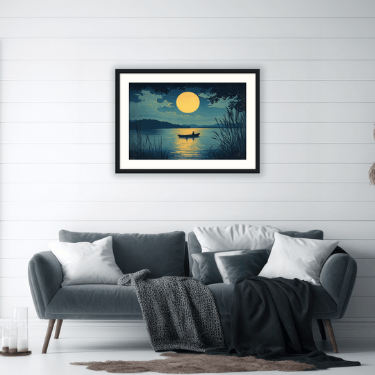 Japanese Moonlight Lake Print