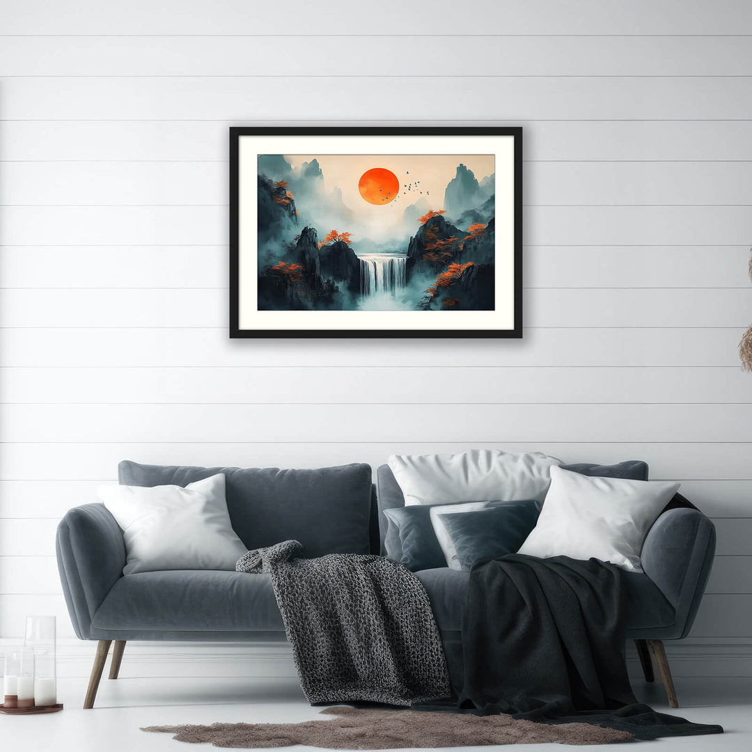 Japanese Mountain Sunrise Wall Art