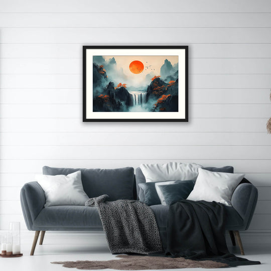 Japanese Mountain Sunrise Wall Art