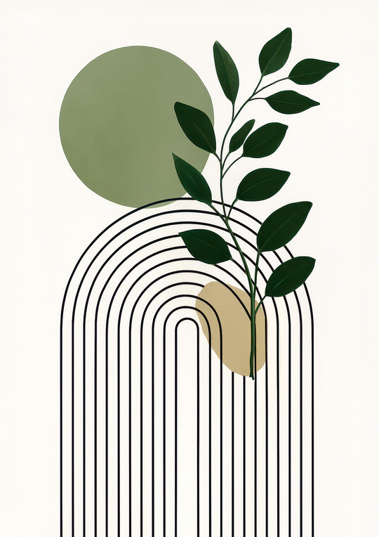Japandi Minimalist Arch in Green & Beige