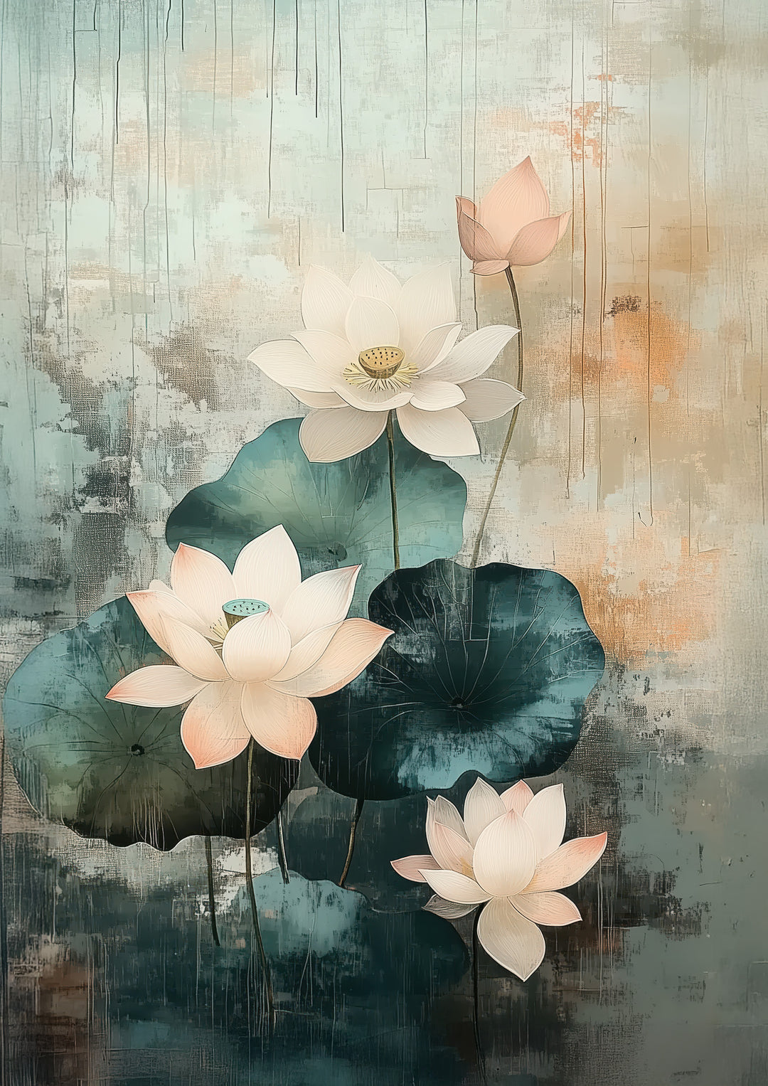 Japanese Lotus Wall Art Print