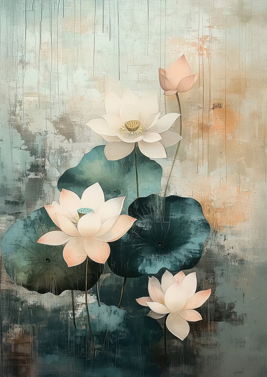 Japanese Lotus Wall Art Print