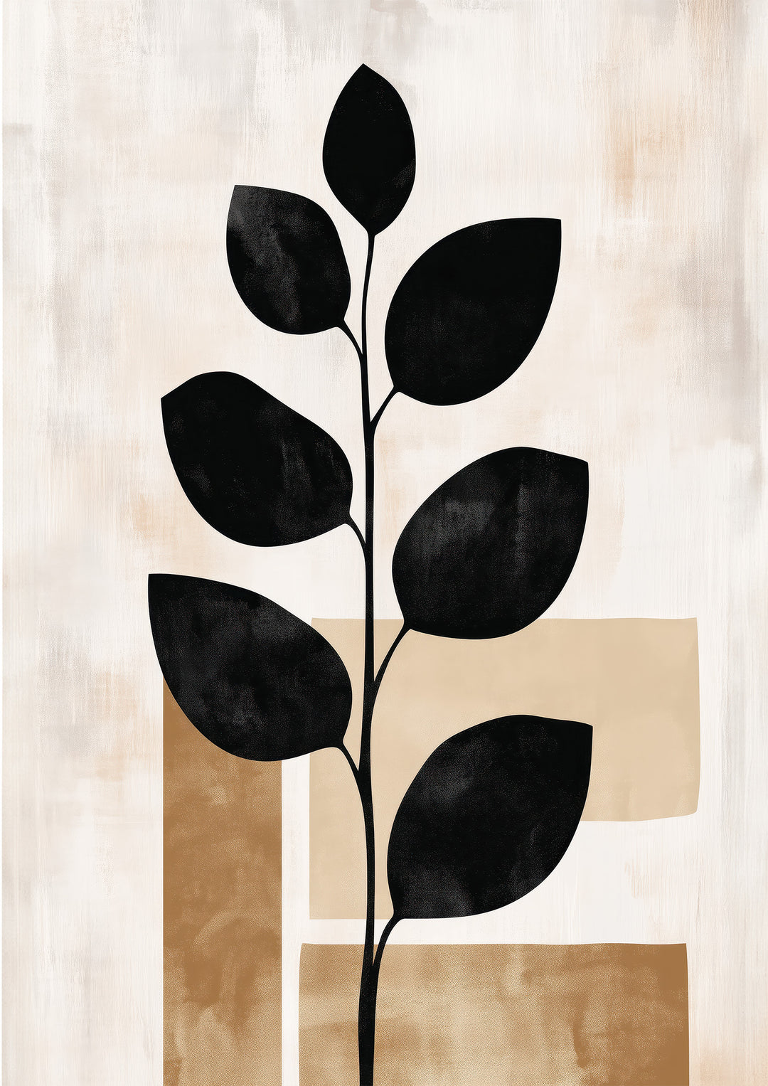 Japandi Abstract Leaf Print