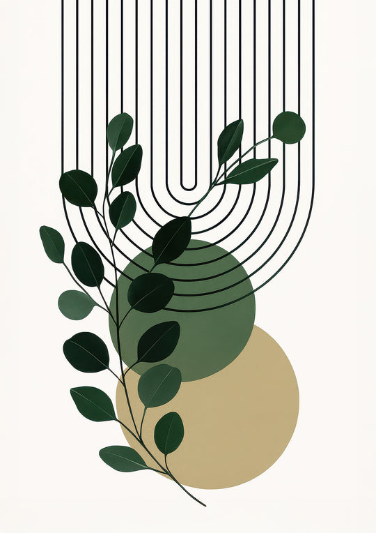 Minimalist Plant with Geometric Shapes