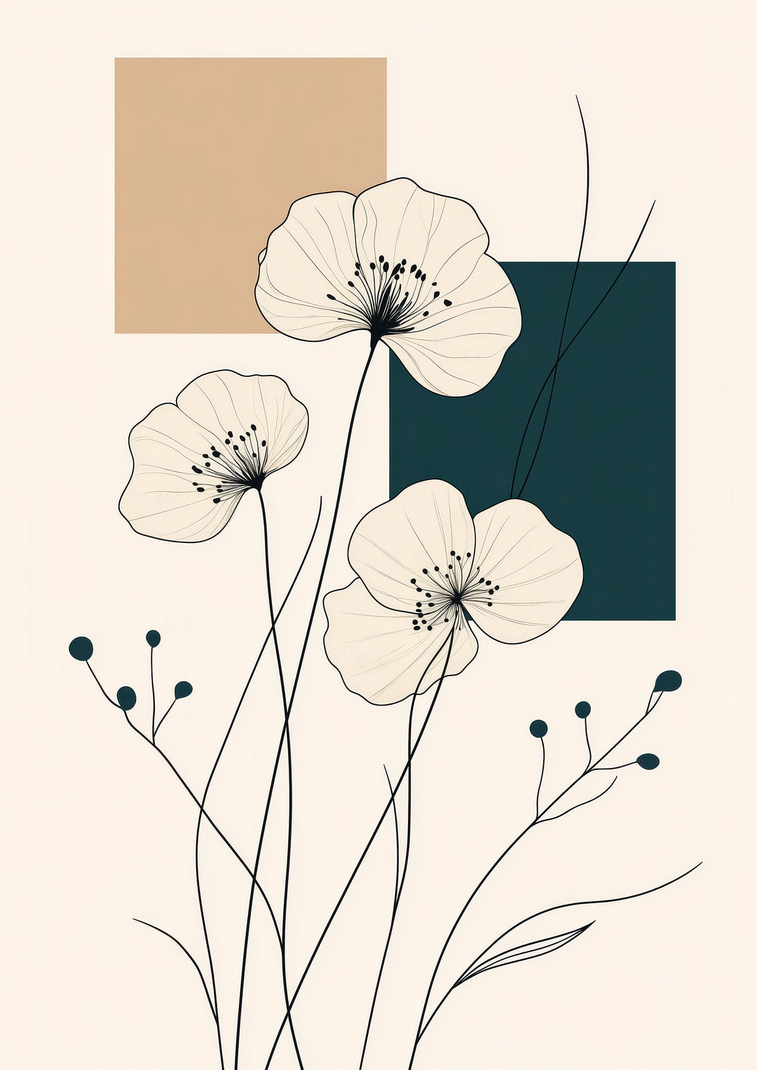 Minimalist Floral Line Art