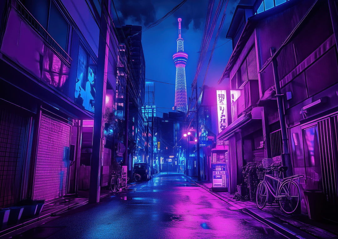Cyberpunk Cityscape Print