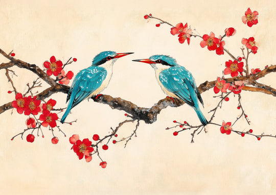 Bird Cherry Blossom Wall Art