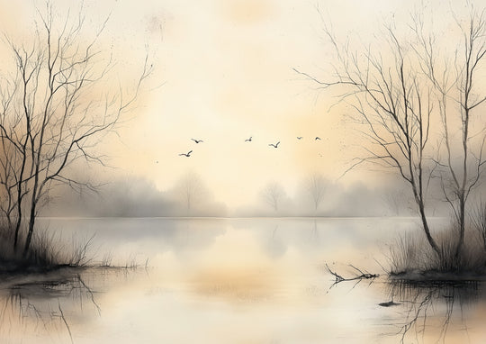 Misty Lake Landscape