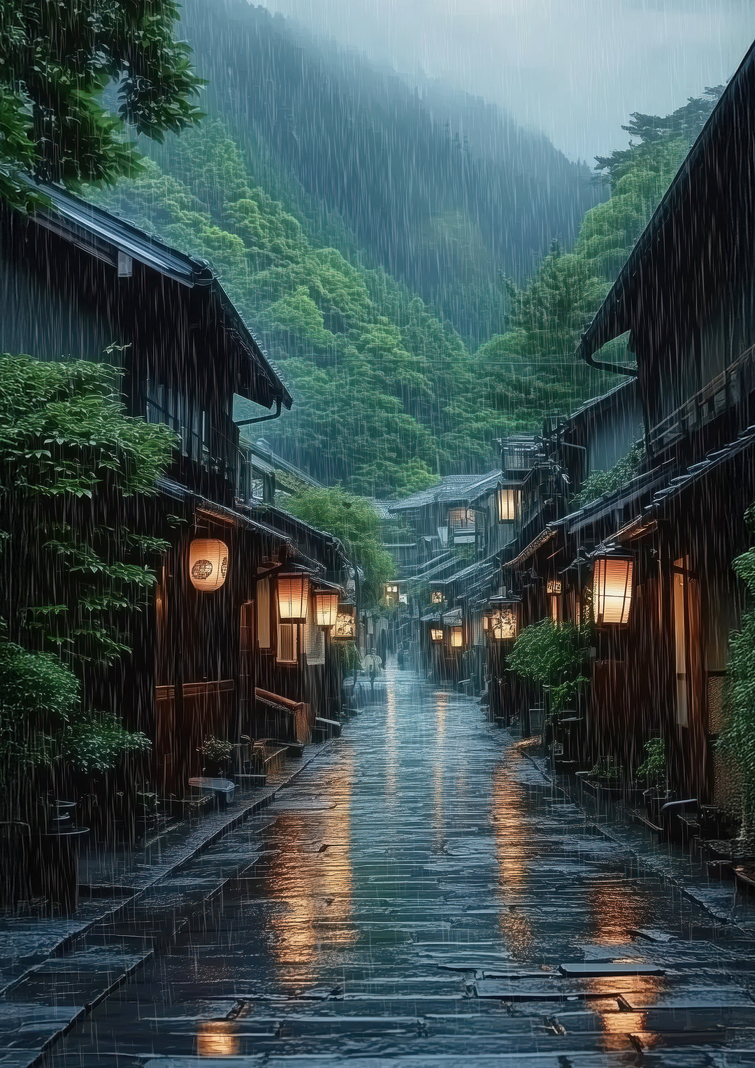 Rainy Street Japan Print