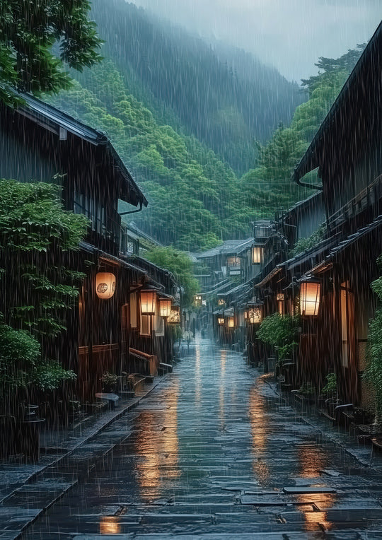 Rainy Street Japan Print