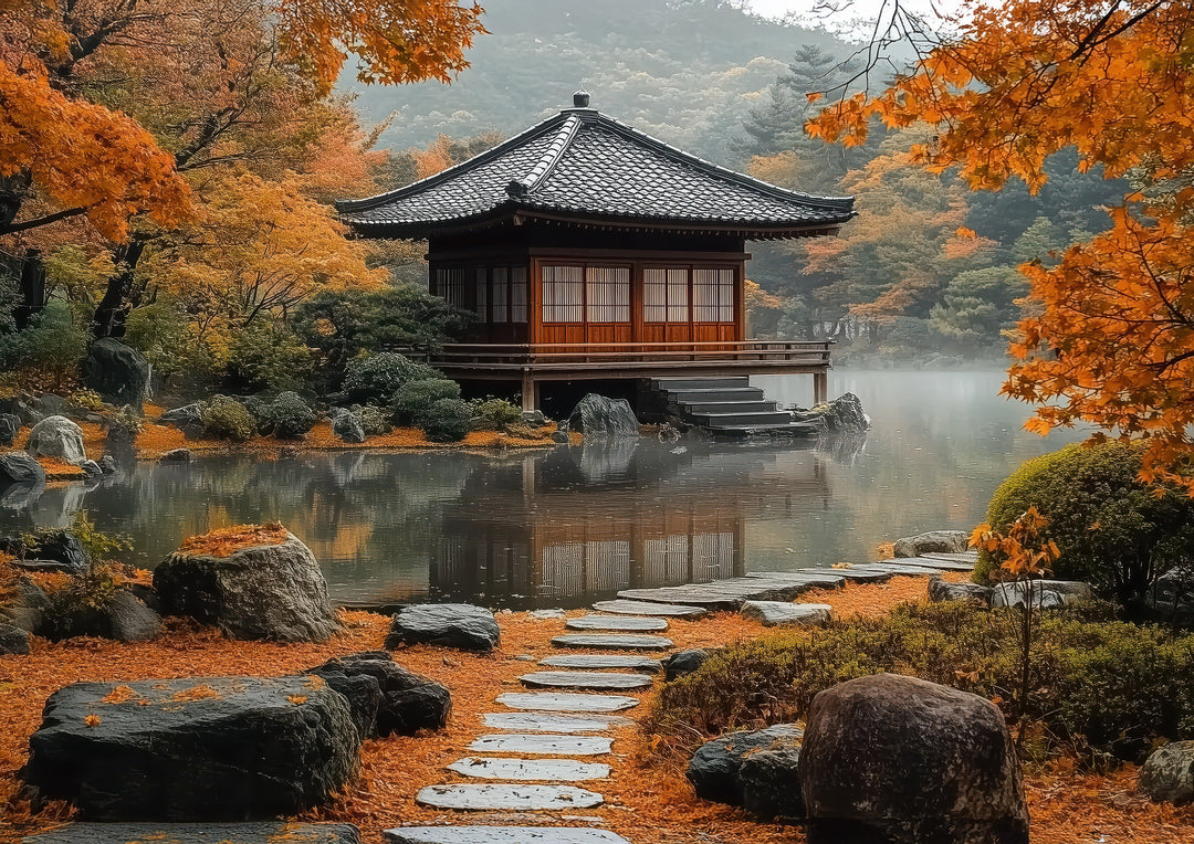 Japanese Garden Autumn Wall Art