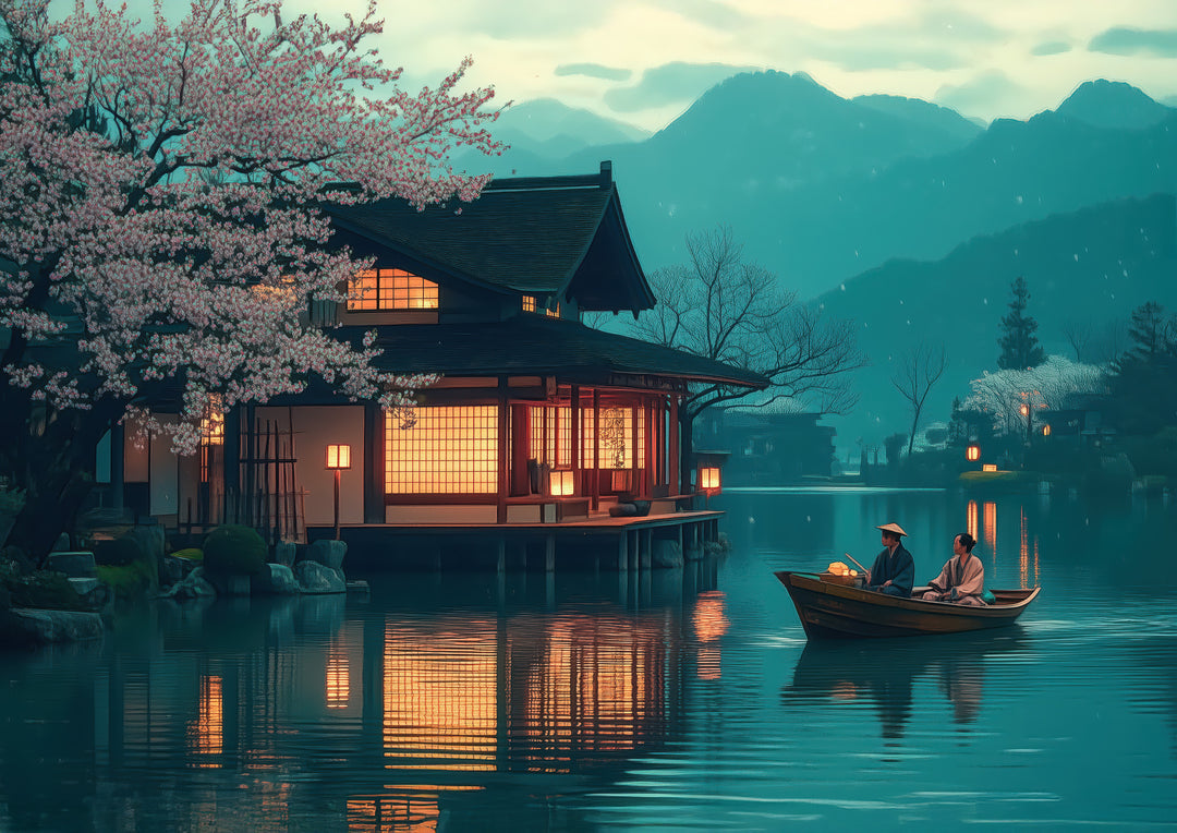 Japanese Lake House Print
