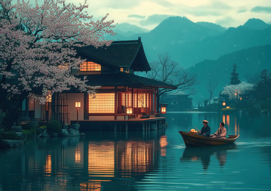 Japanese Lake House Print