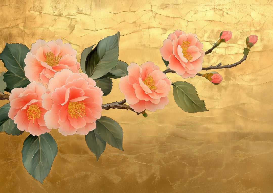 Gold Cherry Blossom Wall Art