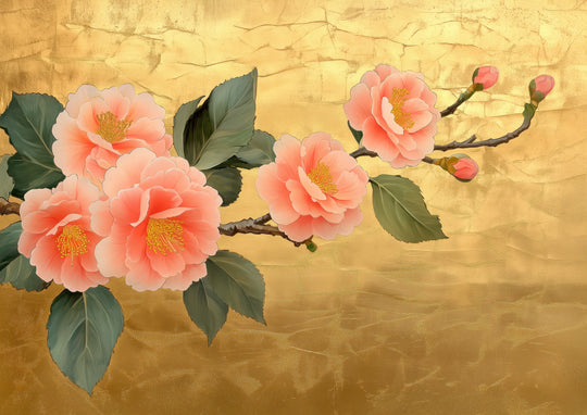 Gold Cherry Blossom Wall Art