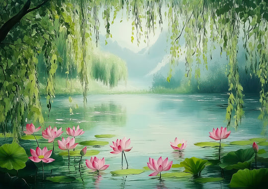 Japanese Lotus Pond Wall Art