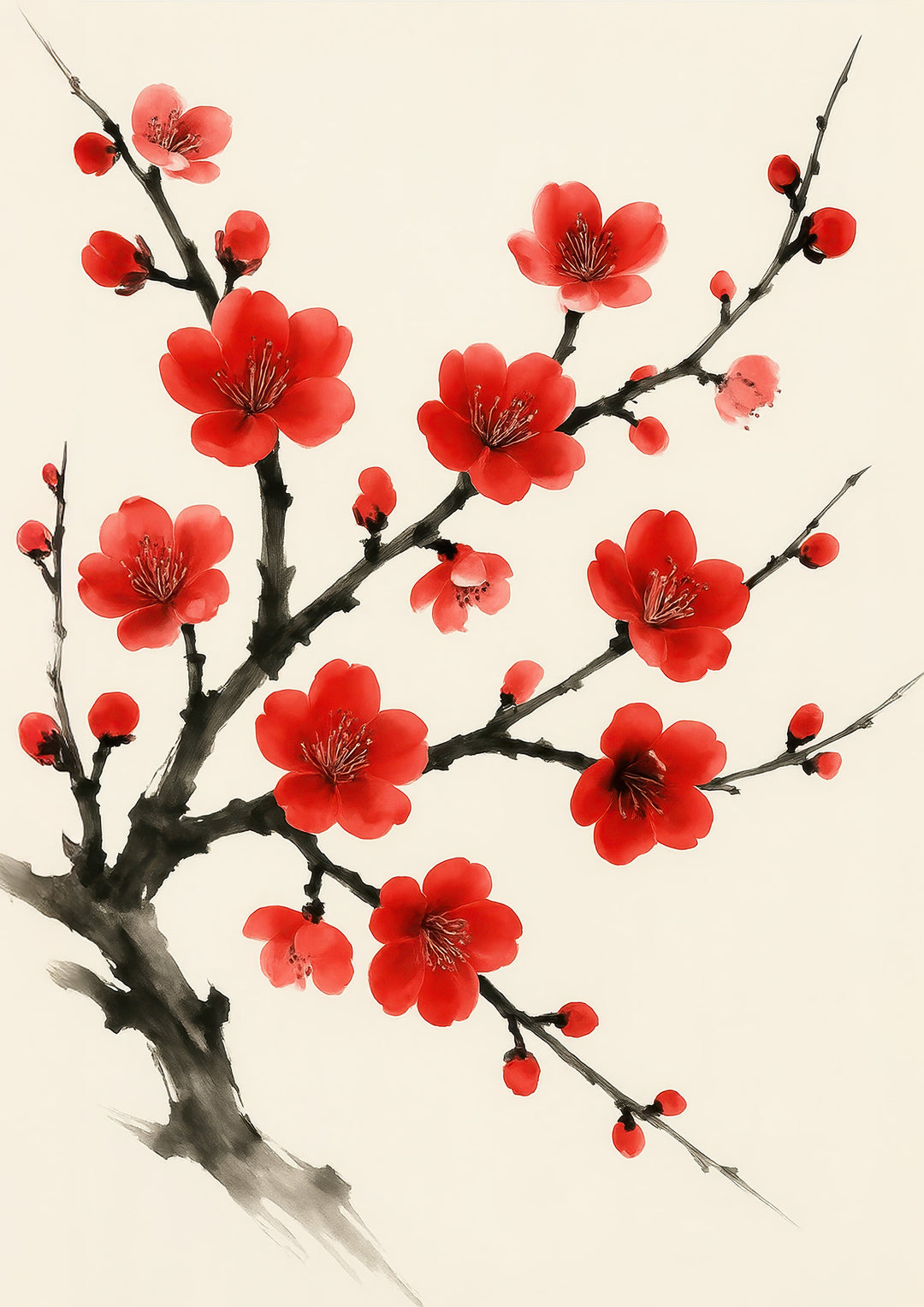 Sumi‑e Blossom Print