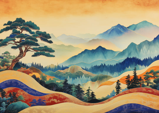 Golden Dawn Over Painted Peaks