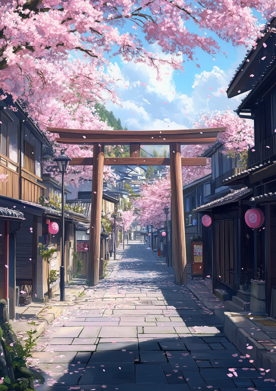 Japanese Cherry Blossom Wall Art Print