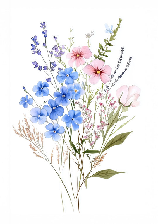 Botanical Flower Wall Art Print